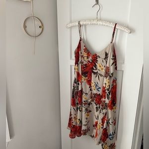 ASOS Floral Swing Pleated Mini Dress